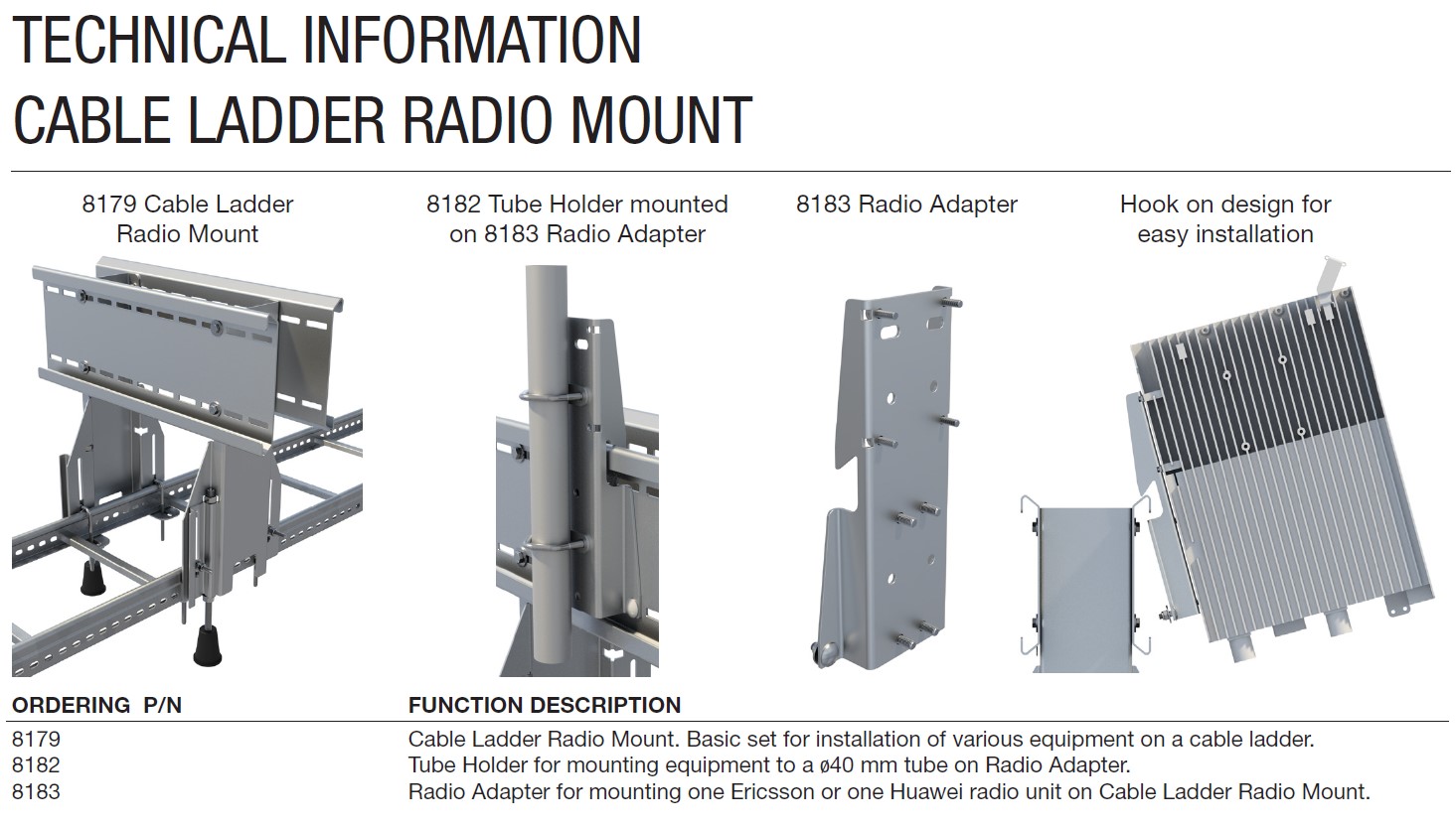 Cue Dee Cable Ladder Radio Mount