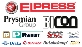 Etech Wholesaler Catalogue Logos - Elpress, Prysmian Group, BICON, Prysmian FP, Panduit, SACS Tool, Silver Fox, Draka, Schnabl, Dutchclamp, Tidi Cable