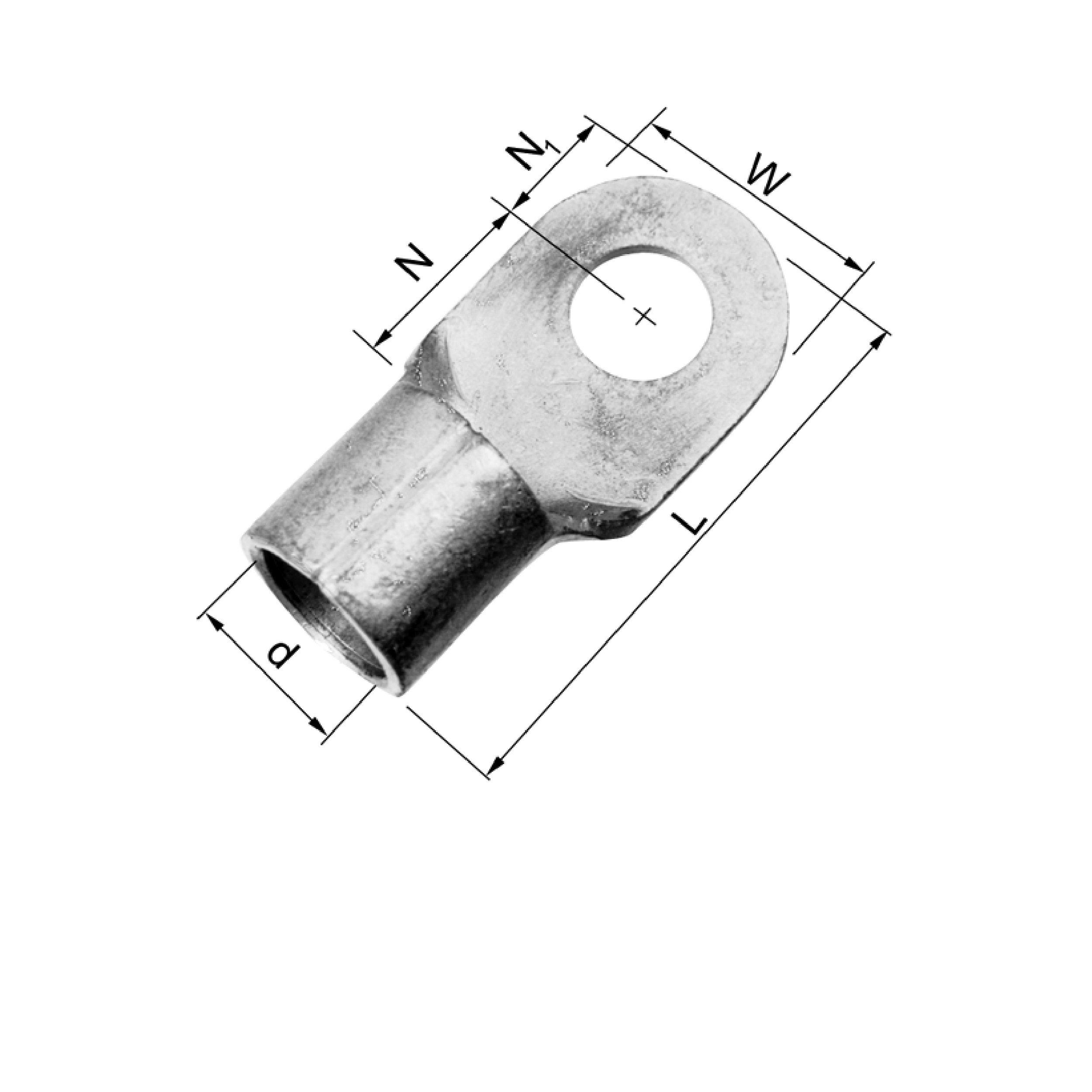 Elpress Copper Sheet Metal Lugs - DIN 46234 (10-240mm²) - B35-12R, B50-10R, B50-12R, B150-16R