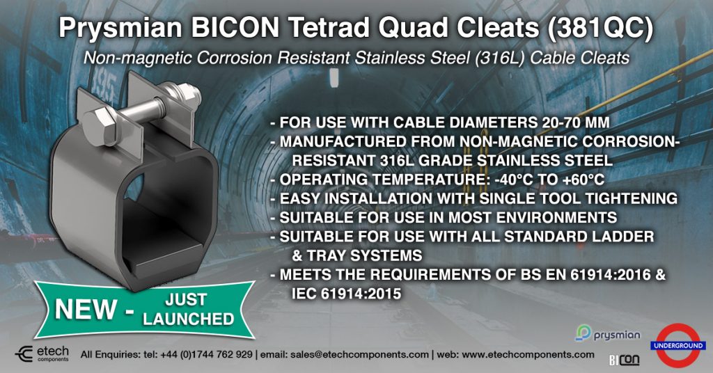 Prysmian Group just launched their NEW Tetrad Quad Cleat suitable for most environments!