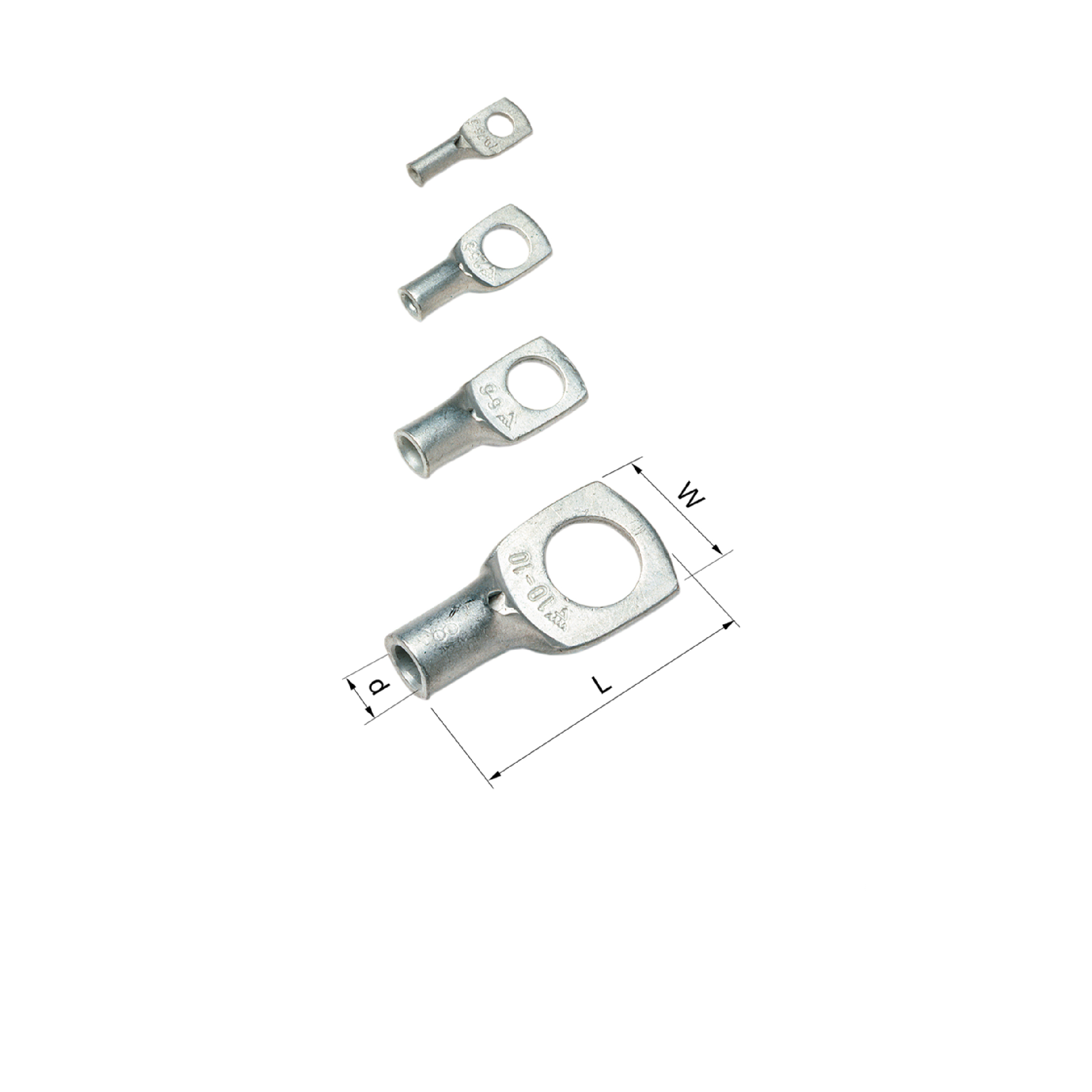 Elpress KR Copper Cable Lugs - for Stranded & Flexible Cable (0.75-10mm²) (KR4-6, KR6-6, KR10-6, KR10-12)