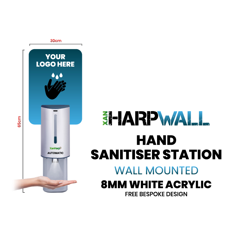 XanHarp Harpwall Wall Mounted Automatic Hand Sanitiser Station (2ft)