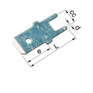 Elpress 12523 Un-Insulated Tab for soldering with 2 solder pins