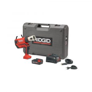 RIDGID RP 350 Press Tool Battery Kit - No Jaws (67063) is a kit containing the RP 350 Press Tool (67083) along with its Battery (56513), Charger (64383) and Carrying Case (67338)