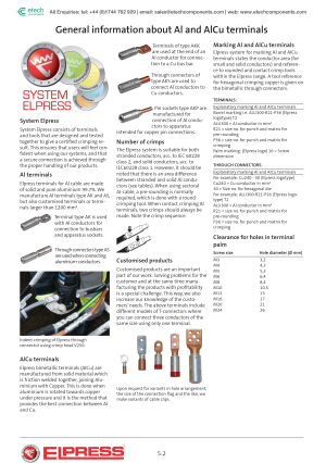 Elpress Aluminium Al Bimetallic AlCu Copper Terminals Lugs - E-Tech Downloads