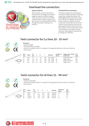 Elpress Overhead Line Connectors Copper Cu Aluminium Al Lines Brochure 