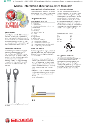 Elpress Un-Insulated Terminals Tools Catalogue