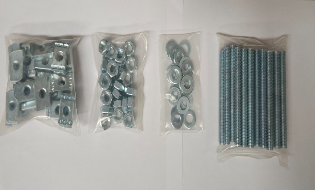 BZPFK10-100 : M10 x 100mm BZP Threaded Rod - Deburred (10100TRMSZ) M10 Hexagon Nut (10HNZX) M10 BZP Form A Washer (10FAWZK) M10 BZP Plain Channel Nut - No Spring (10CNZNSX)