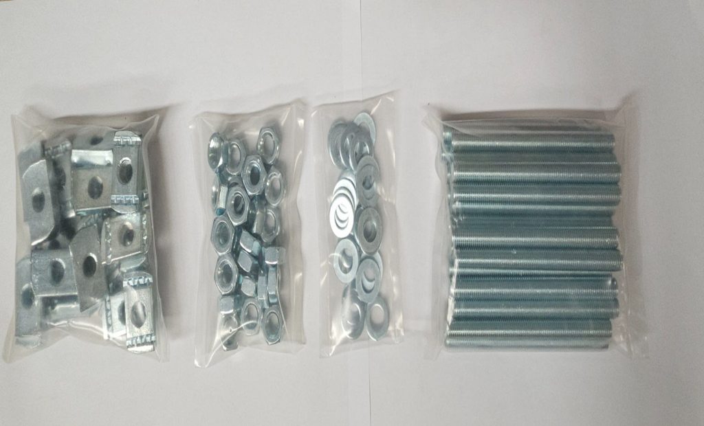 BZPFK10-125: M10 x 125mm BZP Threaded Rod - Deburred (10125TRMSZ) M10 Hexagon Nut (10HNZX) M10 BZP Form A Washer (10FAWZK) M10 BZP Plain Channel Nut - No Spring (10CNZNSX)