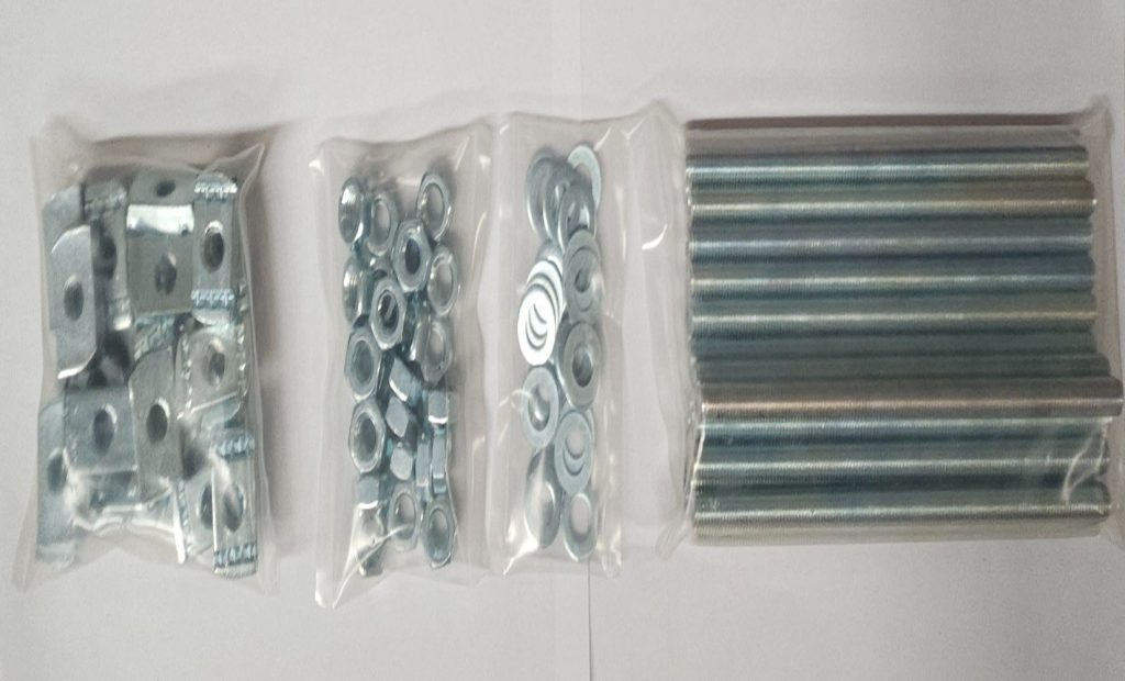 BZPFK10-200: M10 x 200mm BZP Threaded Rod - Deburred (10200TRMSZ) M10 Hexagon Nut (10HNZX) M10 BZP Form A Washer (10FAWZK) M10 BZP Plain Channel Nut - No Spring (10CNZNSX)