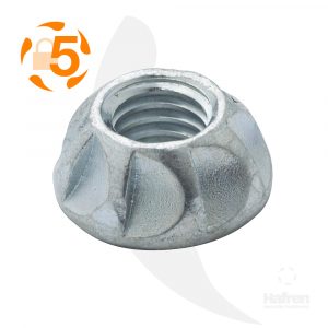Hafren KMPN-Z Case Hardened Steel Bright Zinc Plated Kinmar ® Permanent Nuts - KMPN05-Z, KMPN06-Z, KMPN08-Z, KMPN10-Z, KMPN12-Z - (Hafren Security Fasteners Provide Tamper-Proof Bolts, Security Bolts, Tamper-Resistant Screws, Anti-Tamper Screws and Tamper-Resistant Bolts)