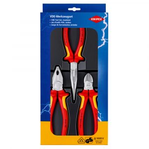 KNIPEX 00 20 12 VDE Electro Set - 1 x 03 06 180, 1 x 26 16 200, 1 x 70 06 160