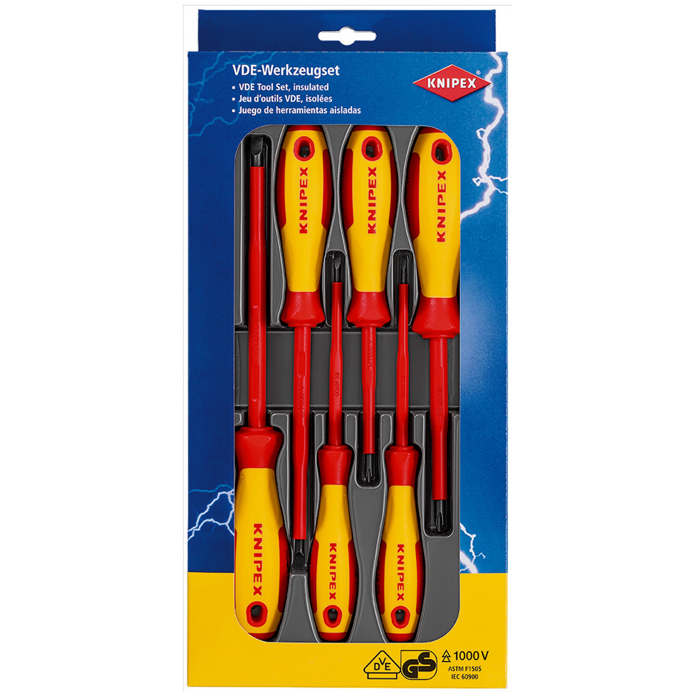 KNIPEX 00 20 12 V01 6-Piece VDE Screwdriver Set