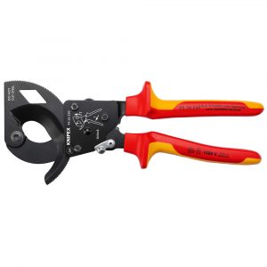 KNIPEX 95 36 250 Ratchet Action VDE Cable Cutter (240 mm²)