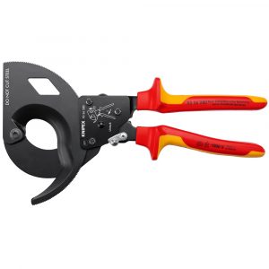 KNIPEX 95 36 280 Ratchet Action VDE Cable Cutter (380 mm²)