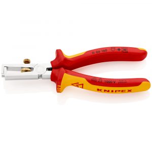 KNIPEX 11 06 160 Universal VDE Insulation Stripper with Opening Spring