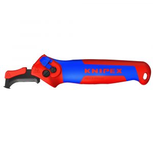 KNIPEX 16 50 145 SB Stripping Knife with Guide Shoe and Ratchet Function